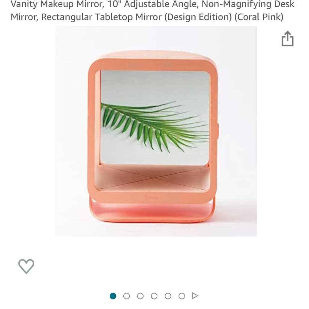 “True mirror” coral pink mirror.  Correct face asymmetries.